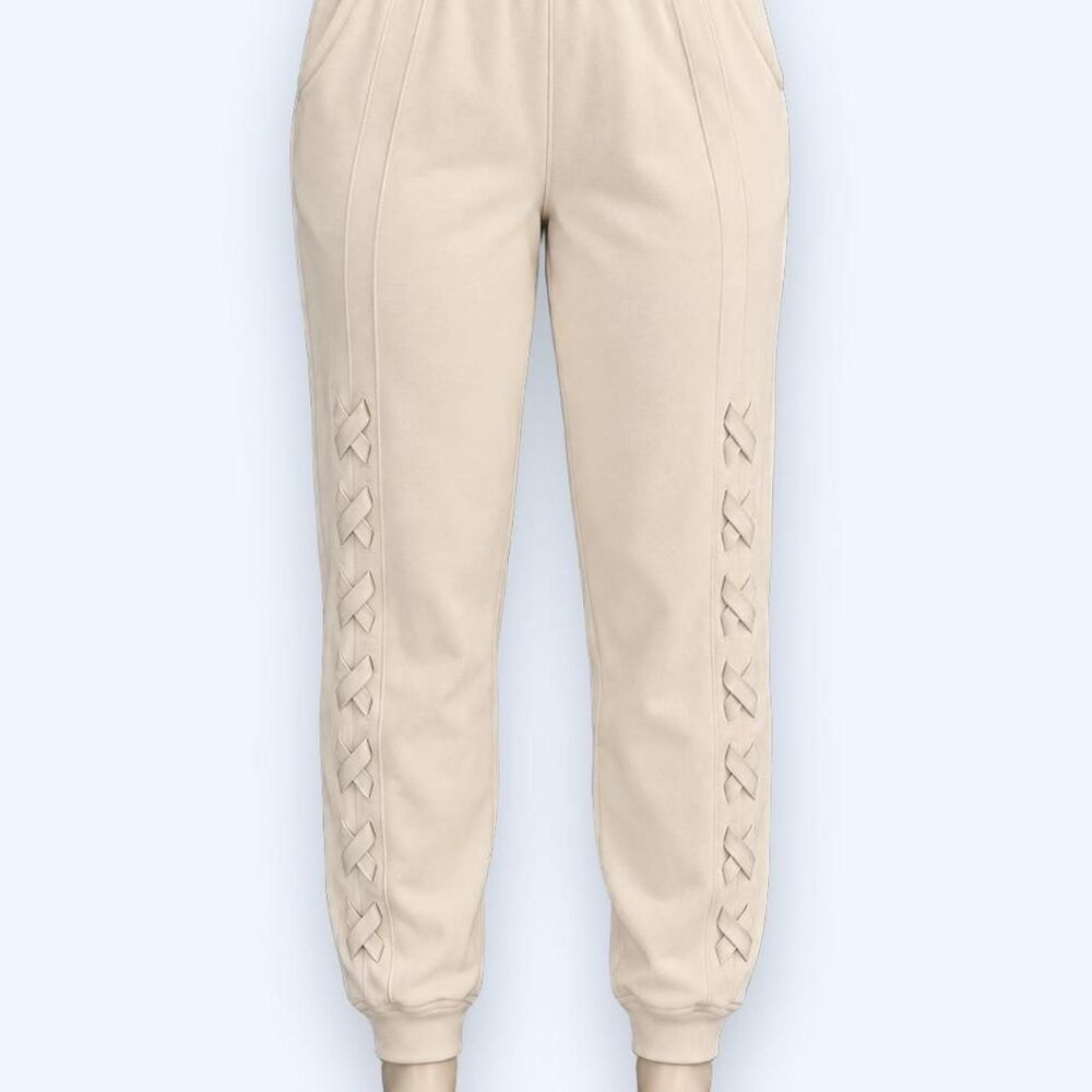 Lululemon Women's Cream and White Joggers-tracksuits